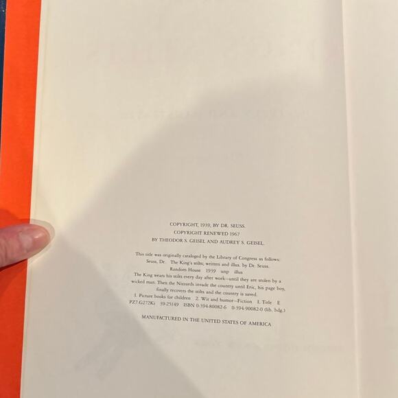 Vintage 1967 Dr. Seuss The King's Stilts Book, HC, Very Good Condition - Picture 3 of 4